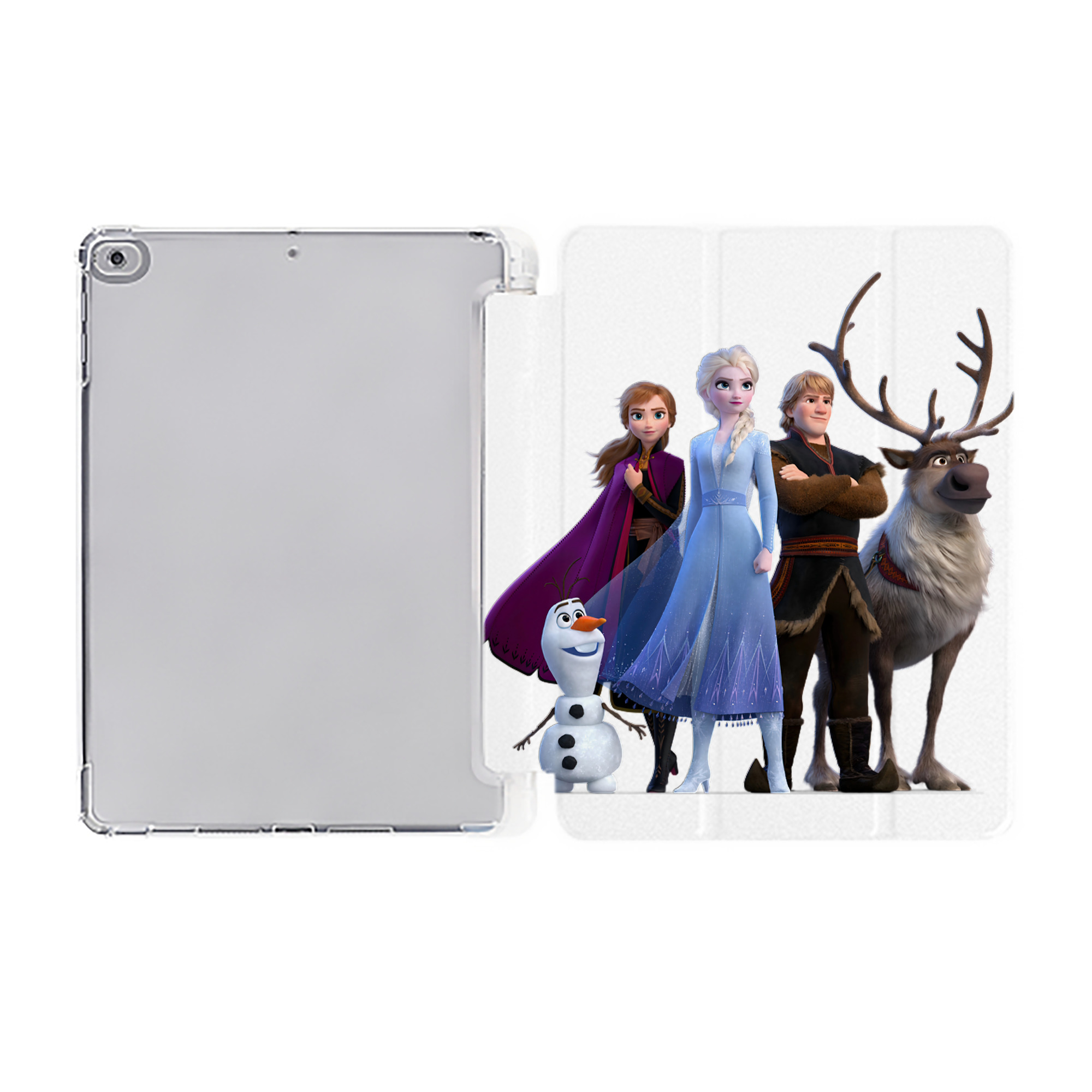 （画像用） アナと雪の女王 アンナ エルサ Frozen Anna Elsa IPad ケース ペン収納付き 三つ折りスタンド PUレザー×シリコン 対応機種9.5/10.5/10.9インチ